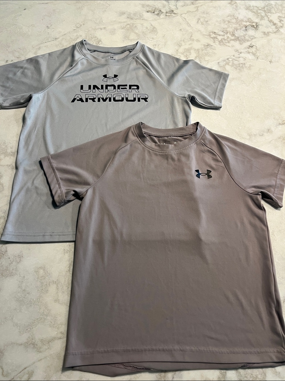 Under Armour Boy’s Short Sleeve Tech Tees - Light Gray